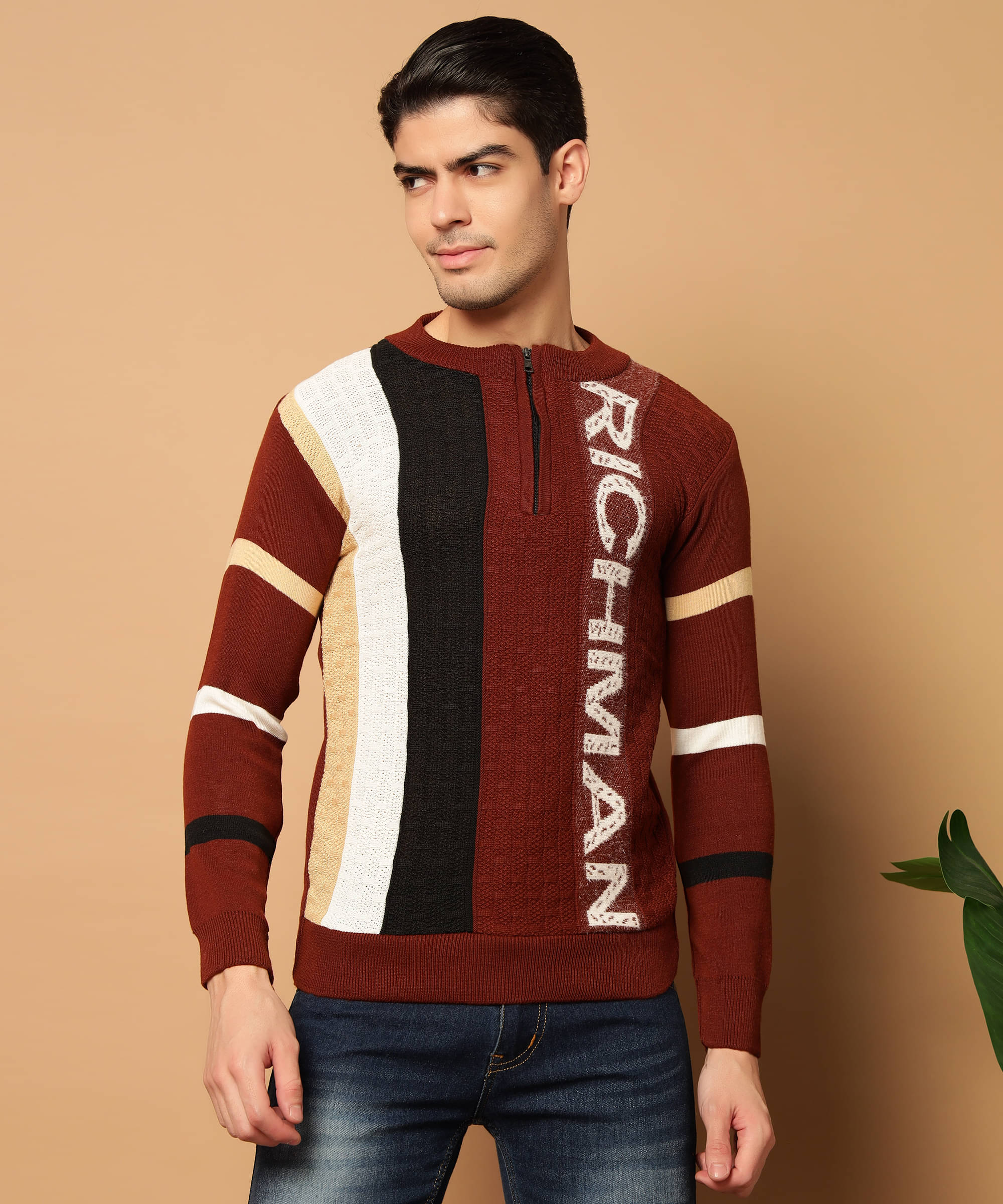 HELL BOUND Woollen Round Neck Men's Full Sleeves Pullover Sweater - Maroon ( Pack of 1 ) HELL BOUND Woollen Round Neck Men's Full Sleeves Pullover Sweater - Maroon ( Pack of 1 )