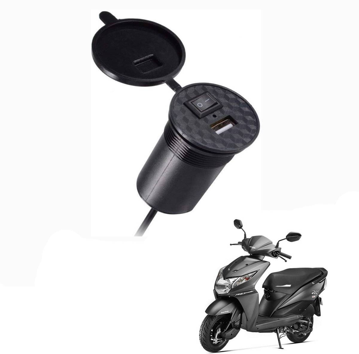     			HondaDio Black USB  Bike Charger