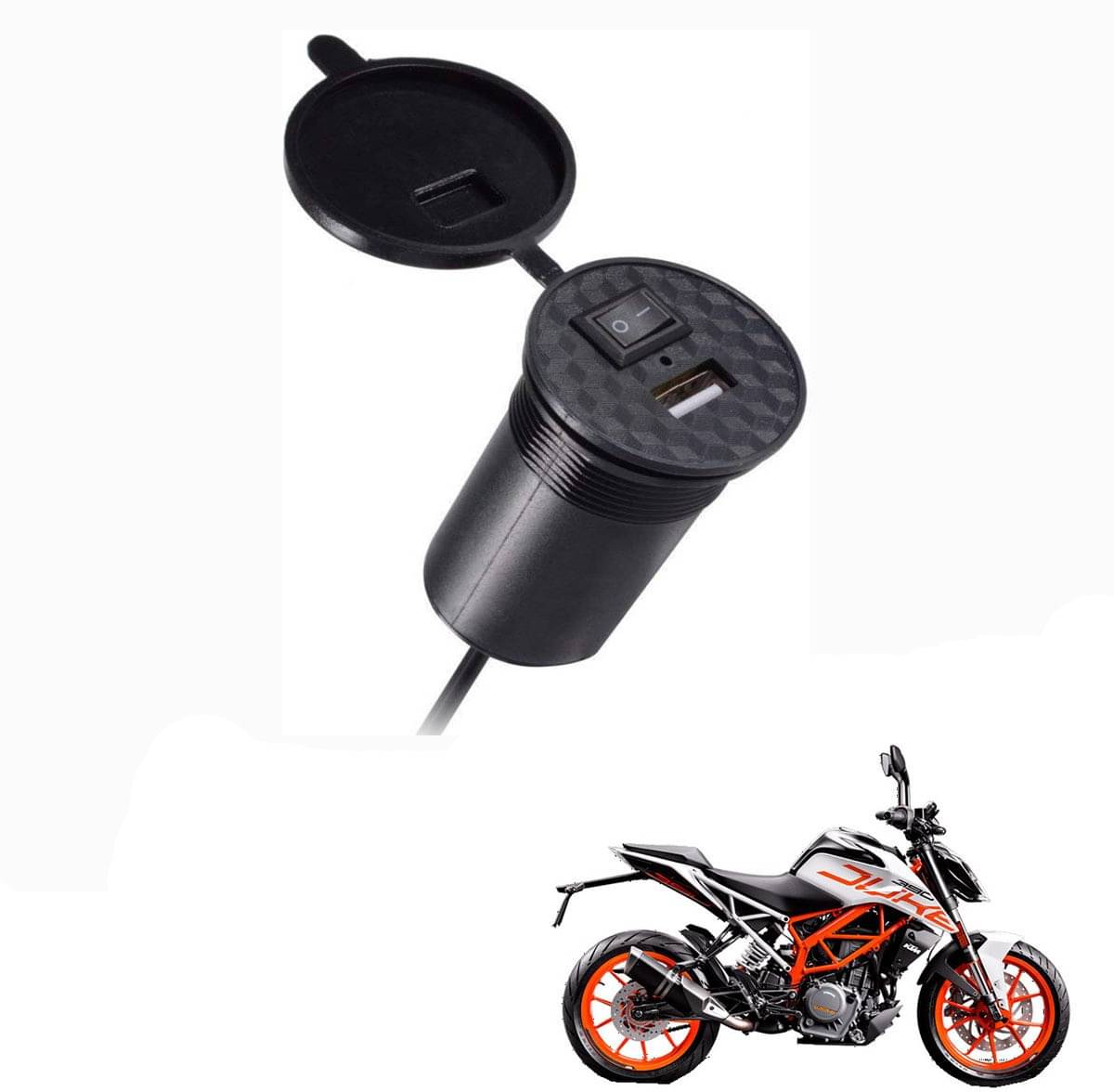     			HondaDream Black USB  Bike Charger