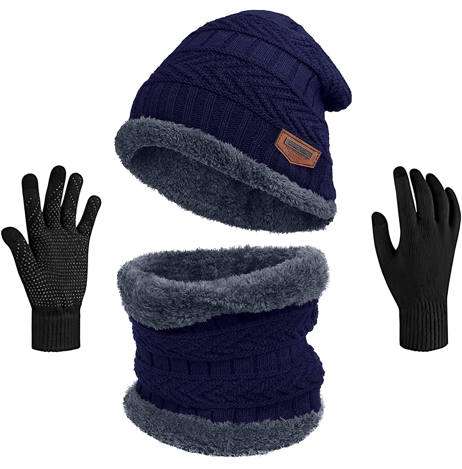     			Infispace Pack of 2 Woollen Men's Cap ( Blue )