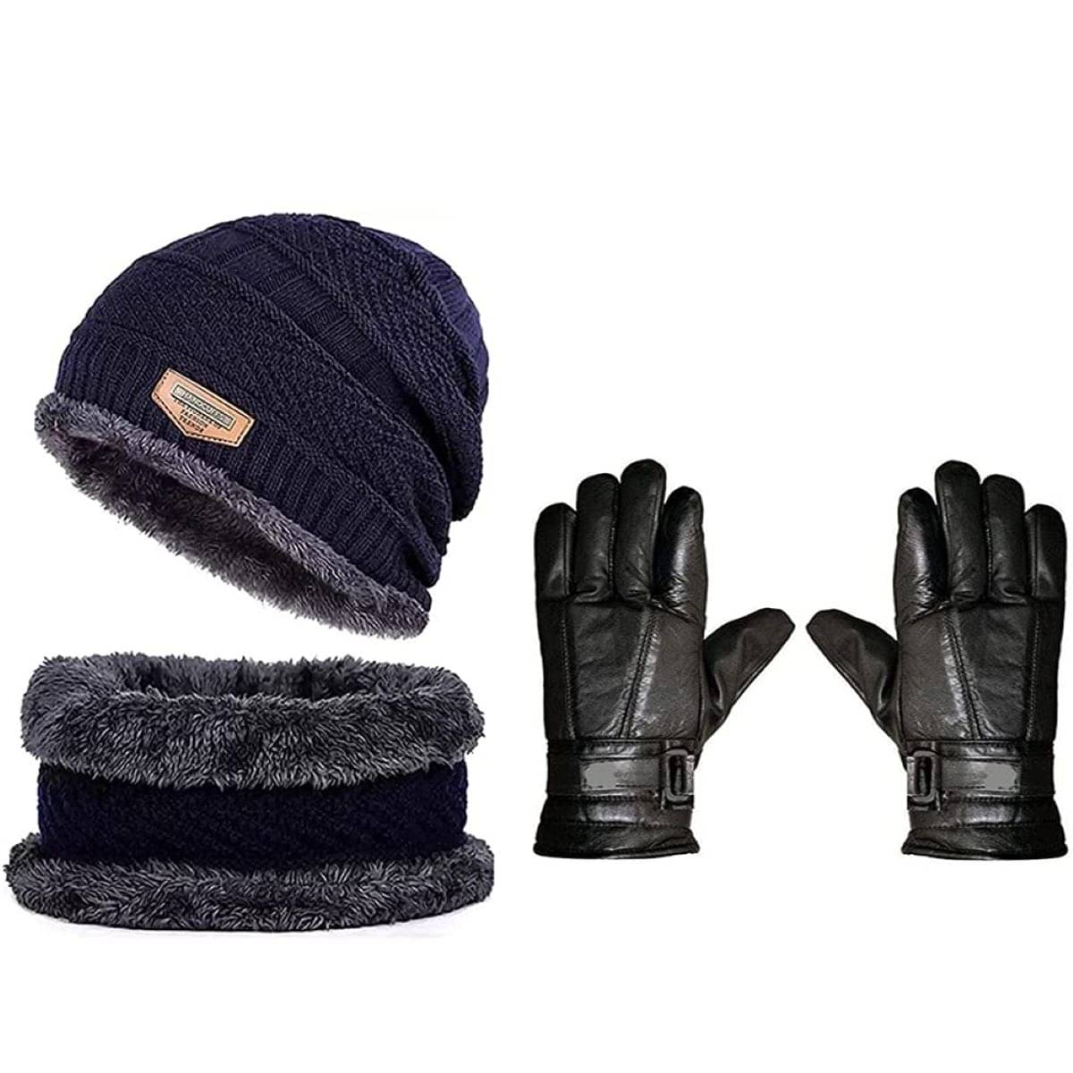     			Infispace Pack of 2 Woollen Men's Cap ( Blue )