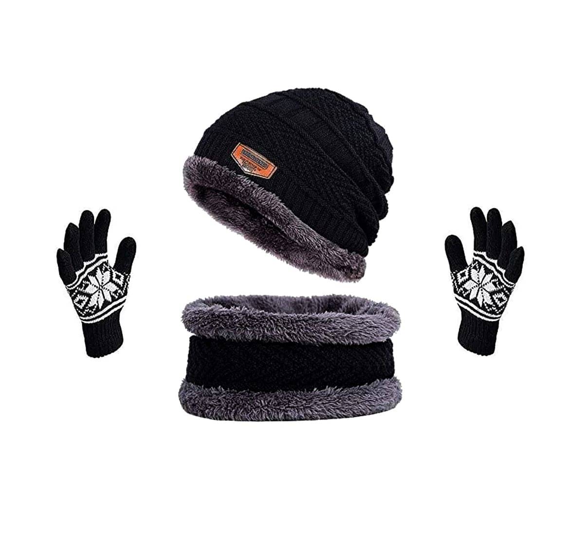 Infispace Pack of 2 Woollen Men's Cap ( Black ) Infispace Pack of 2 Woollen Men's Cap ( Black )