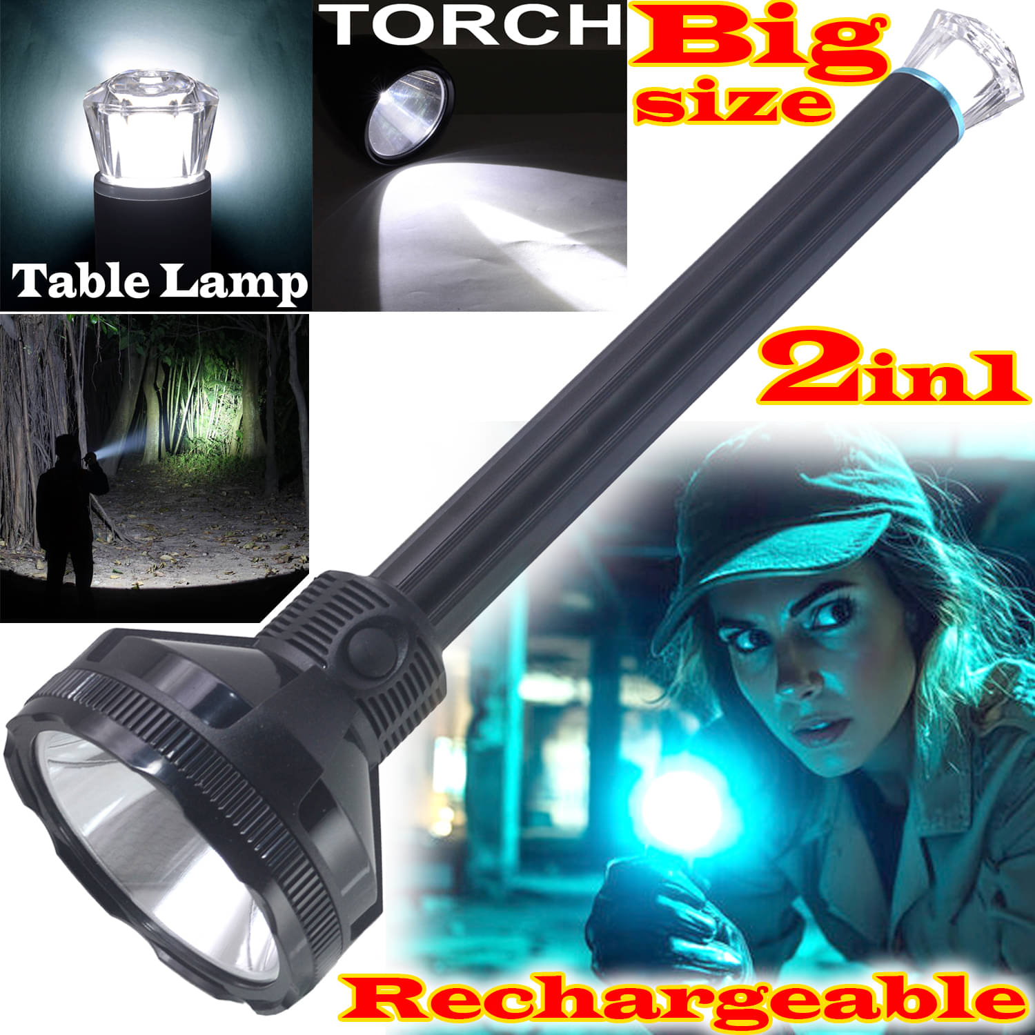 JMALL - 10W Rechargeable Flashlight Torch ( Pack of 1 ) JMALL - 10W Rechargeable Flashlight Torch ( Pack of 1 )
