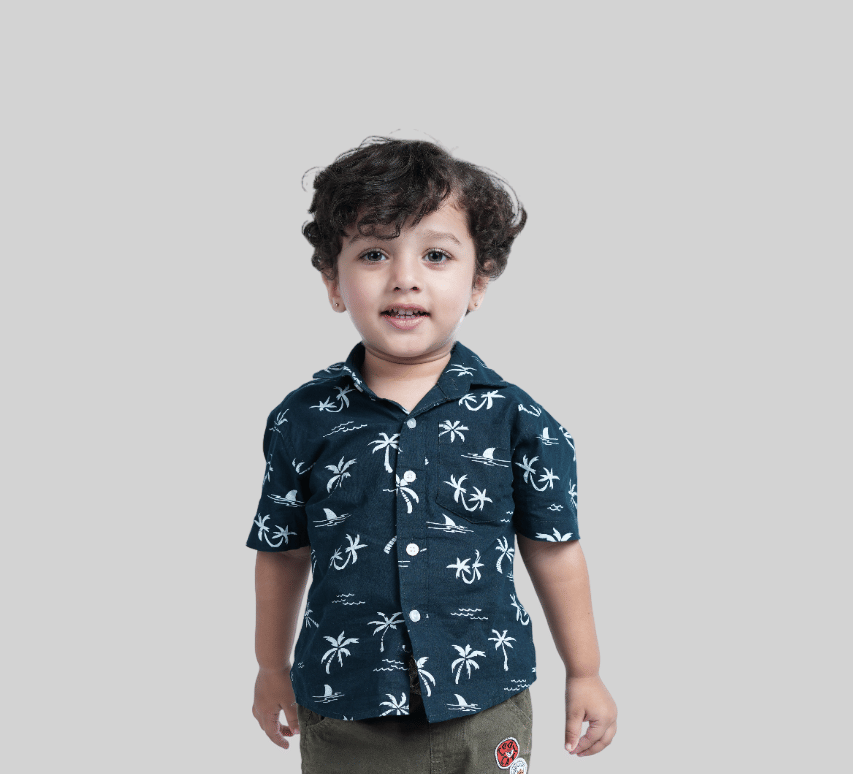    			Kidzee Kingdom Pack of 1 Boys 100% Cotton Half Sleeves Shirt ( Dark Green )