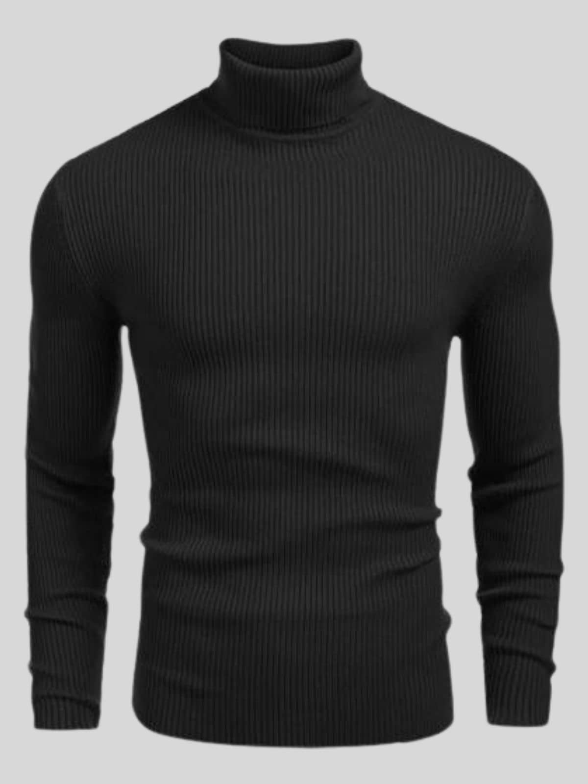 OLENE Woollen Blend High Neck Men's Full Sleeves Pullover Sweater - Black ( Pack of 1 )