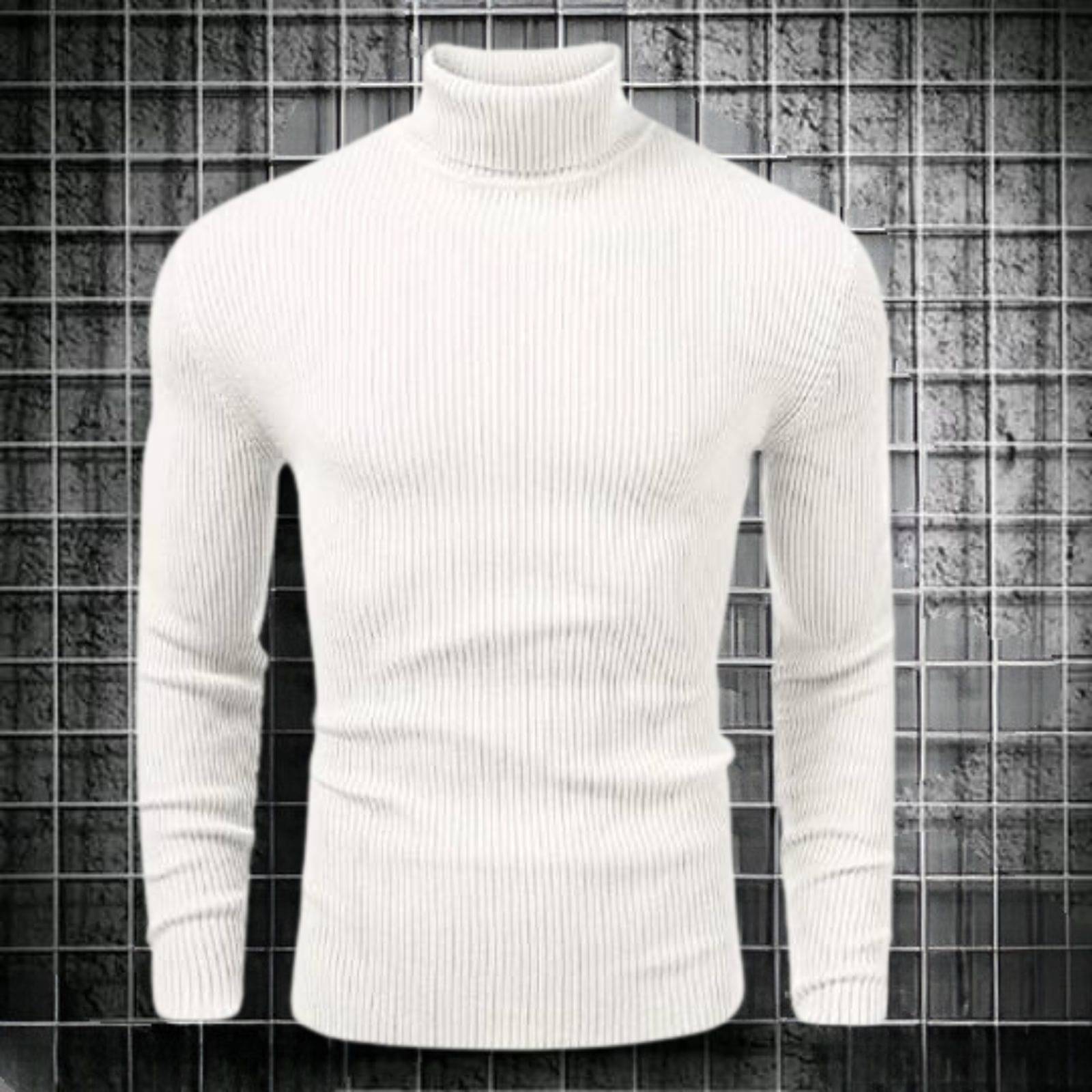 OLENE Woollen Blend High Neck Men's Full Sleeves Pullover Sweater - White ( Pack of 1 ) OLENE Woollen Blend High Neck Men's Full Sleeves Pullover Sweater - White ( Pack of 1 )