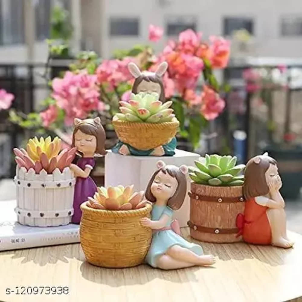 PICKARTME Multicolor Decorative Pots ( Pack of 4 )