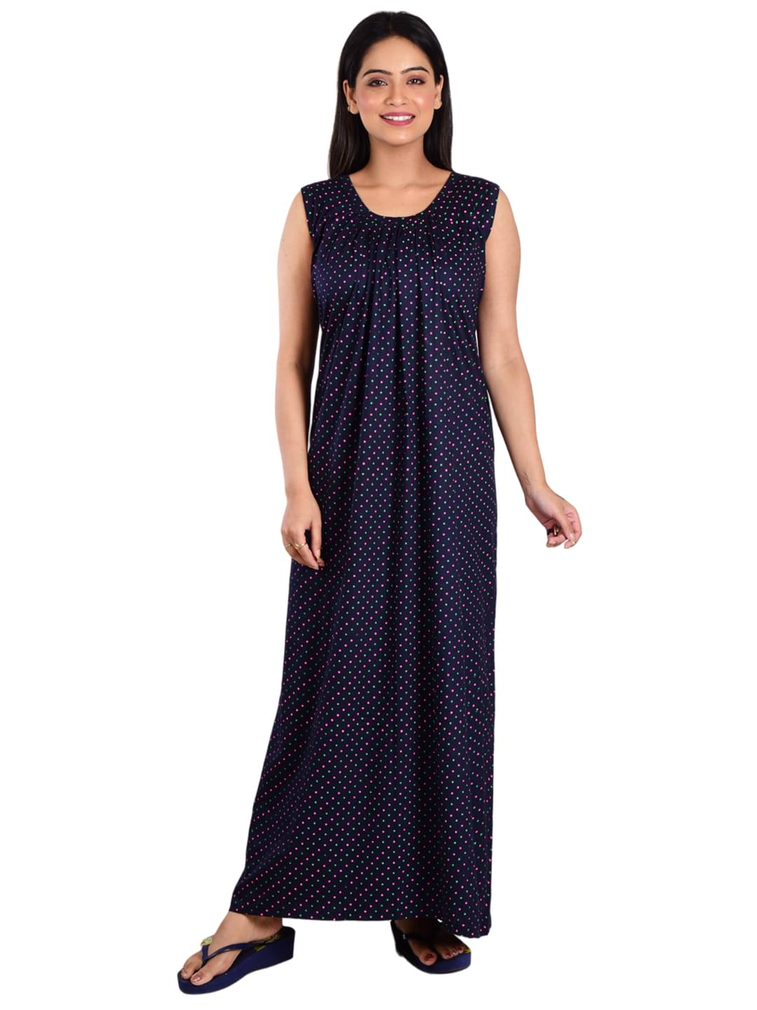 PIYALI'S CREATION WOMEN'S Navy Blue Hosiery Women's Nightwear Nighty & Night Gowns ( Pack of 1 ) PIYALI'S CREATION WOMEN'S Navy Blue Hosiery Women's Nightwear Nighty & Night Gowns ( Pack of 1 )