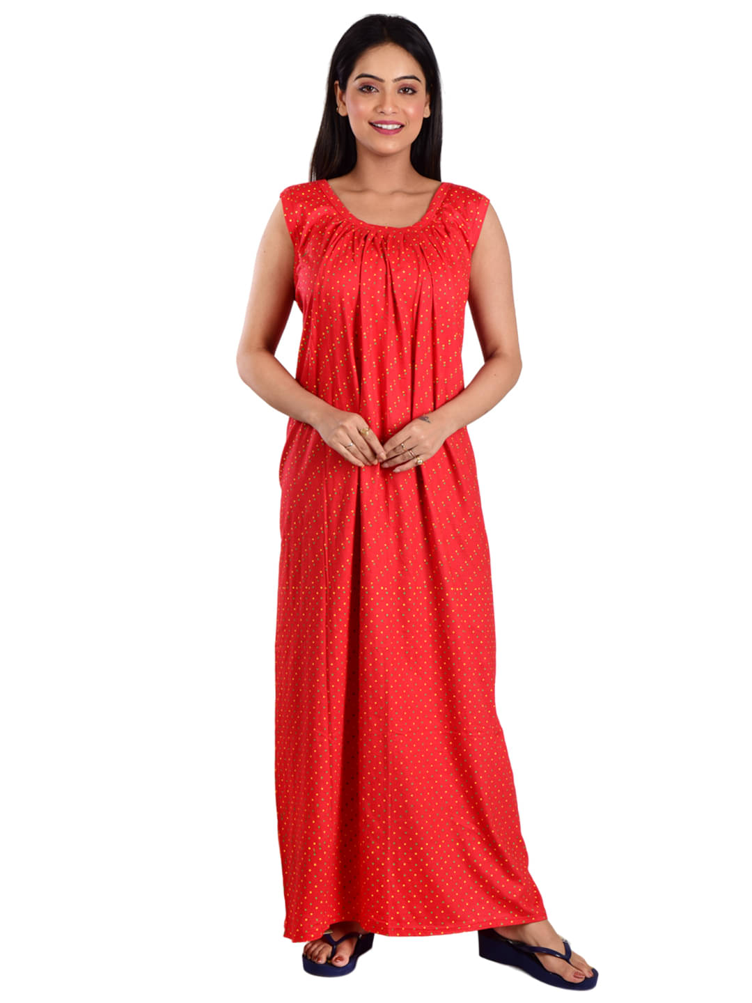 PIYALI'S CREATION WOMEN'S Red Hosiery Women's Nightwear Nighty & Night Gowns ( Pack of 1 ) PIYALI'S CREATION WOMEN'S Red Hosiery Women's Nightwear Nighty & Night Gowns ( Pack of 1 )