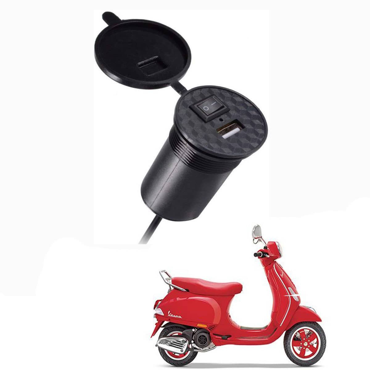 Piaggio Vespa Black USB  Bike Charger
