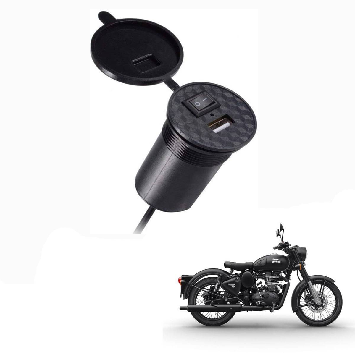     			Royal EnfieldClassic 350 Black USB  Bike Charger