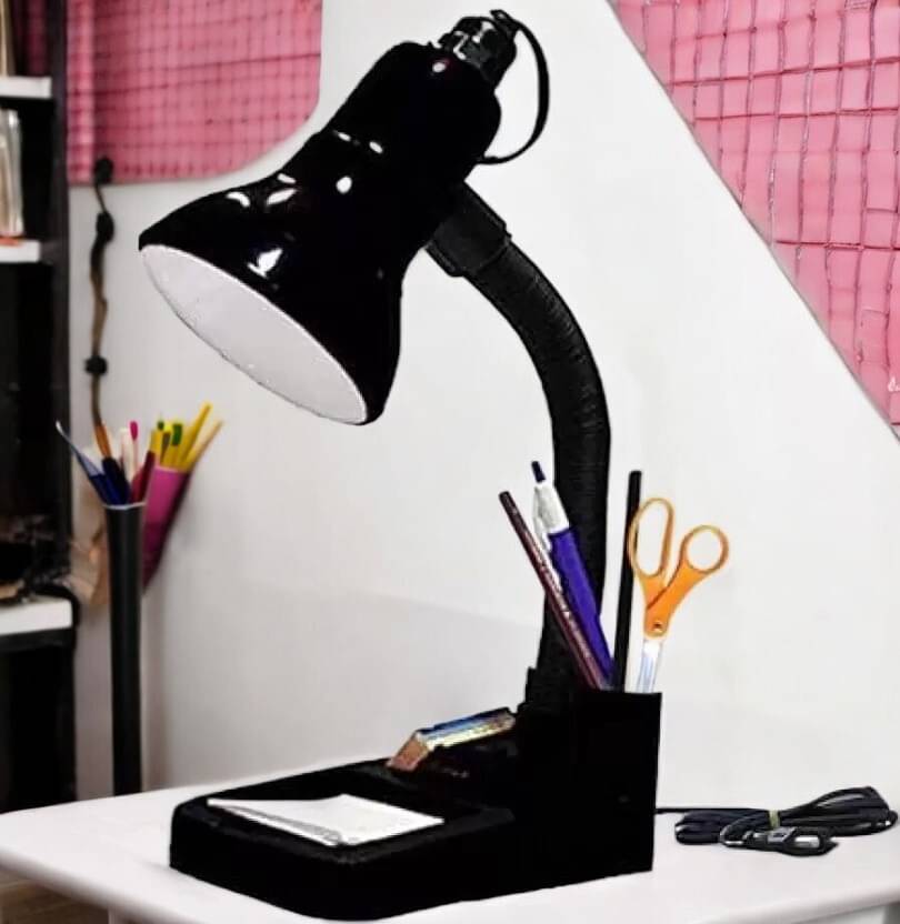     			SPARKWORLD Black Study Table Lamp ( Pack of 1 )