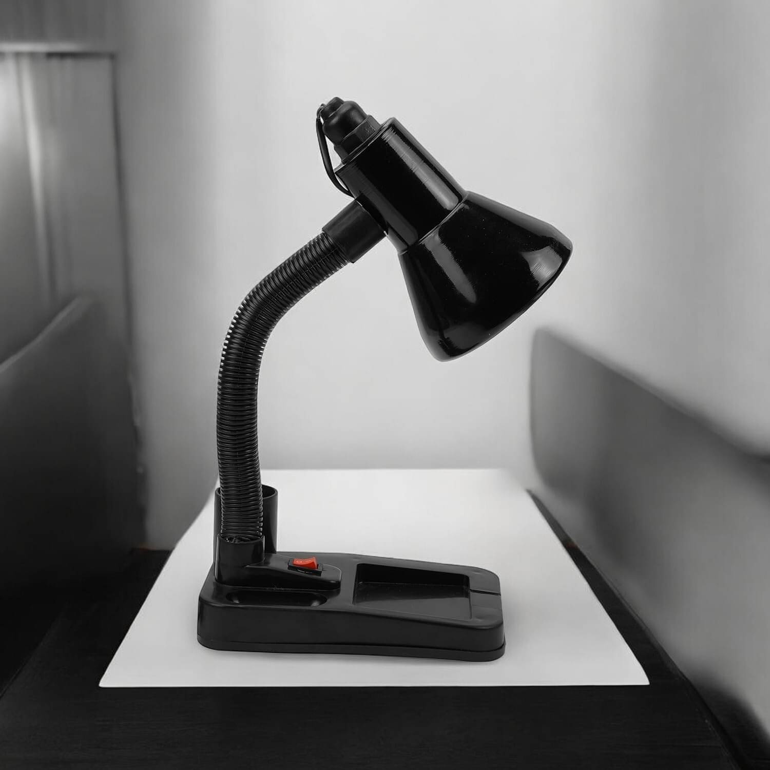     			SPARKWORLD Black Study Table Lamp ( Pack of 1 )