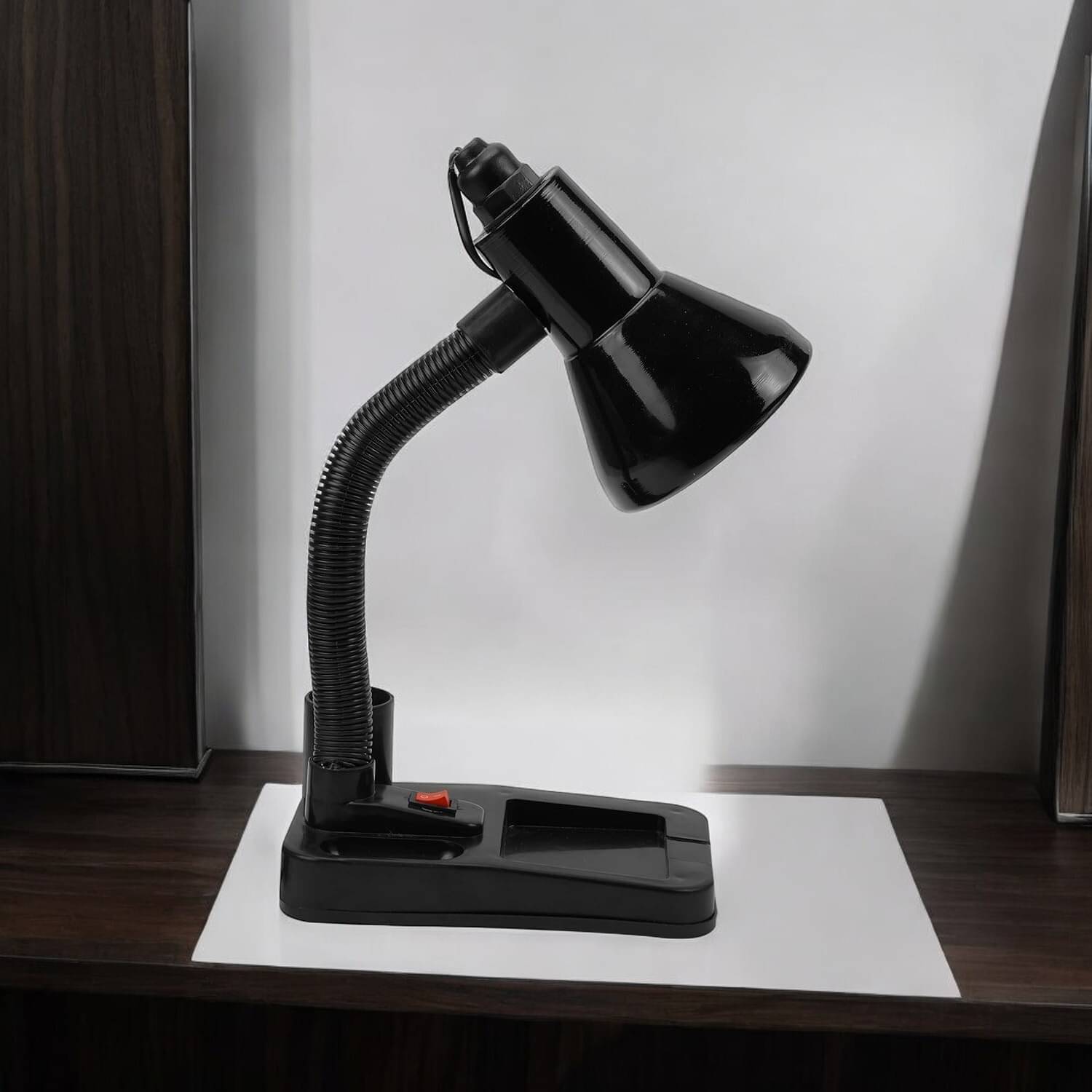     			SPARKWORLD Black Study Table Lamp ( Pack of 1 )