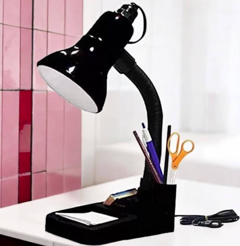     			SPARKWORLD Black Study Table Lamp ( Pack of 1 )
