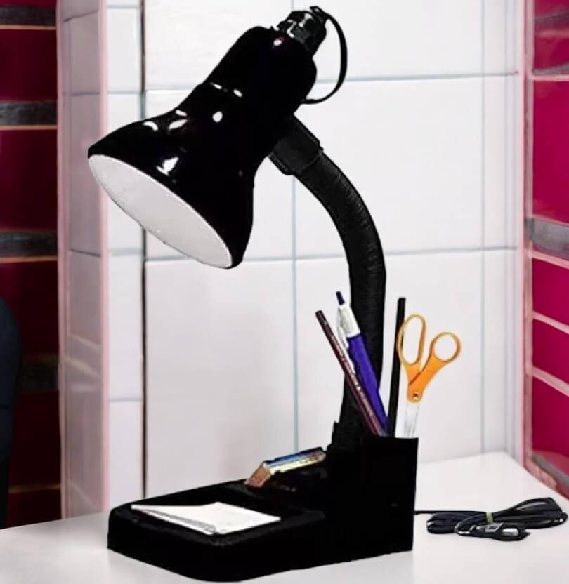     			SPARKWORLD Black Study Table Lamp ( Pack of 1 )