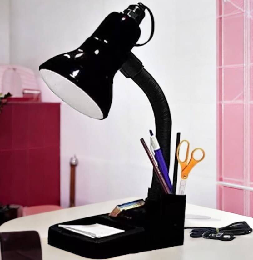     			SPARKWORLD Black Study Table Lamp ( Pack of 1 )