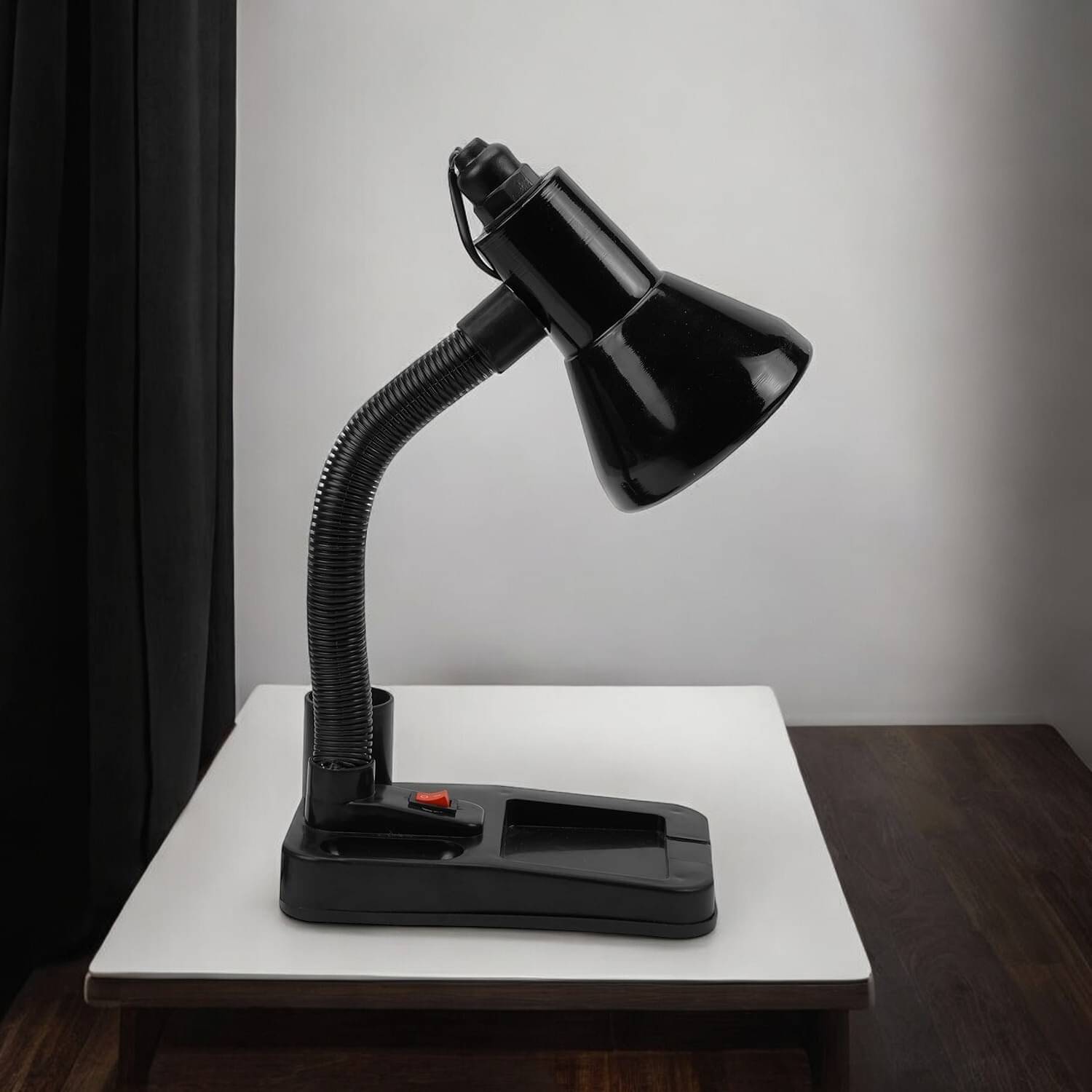     			SPARKWORLD Black Study Table Lamp ( Pack of 1 )