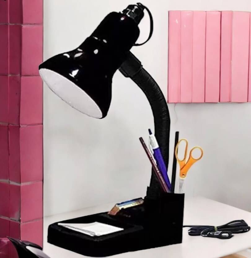     			SPARKWORLD Black Study Table Lamp ( Pack of 1 )
