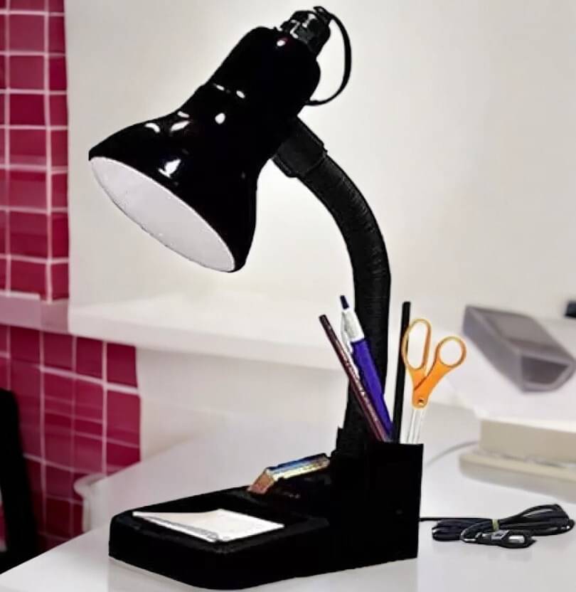     			SPARKWORLD Black Study Table Lamp ( Pack of 1 )