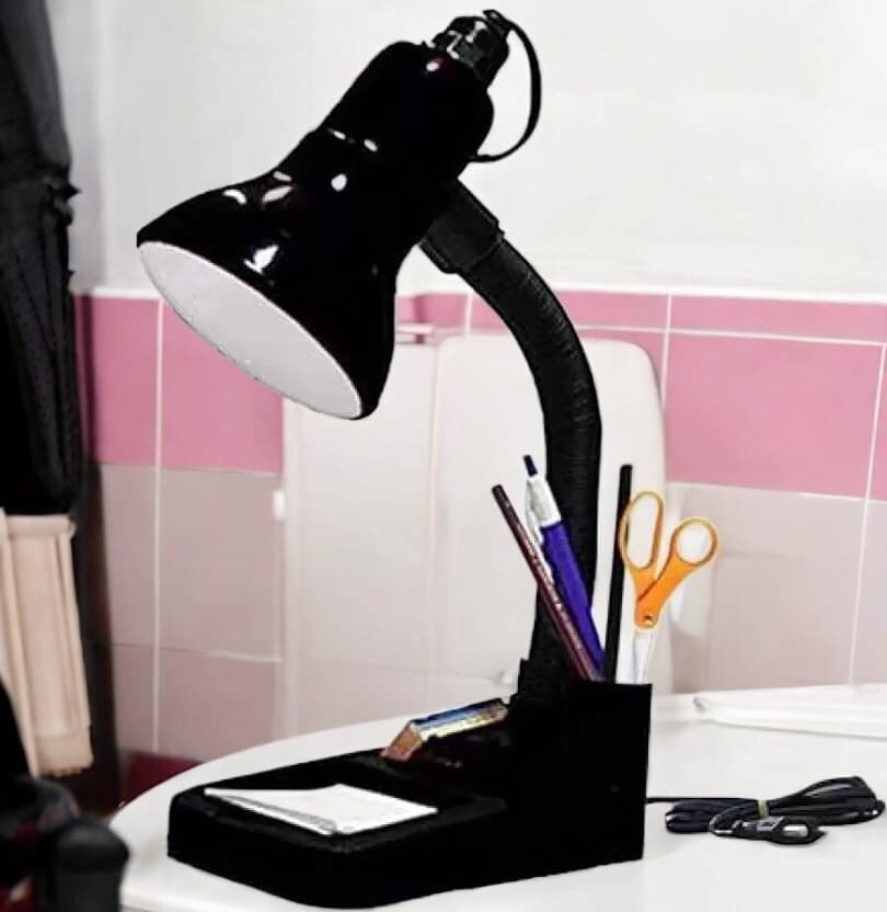     			SPARKWORLD Black Study Table Lamp ( Pack of 1 )