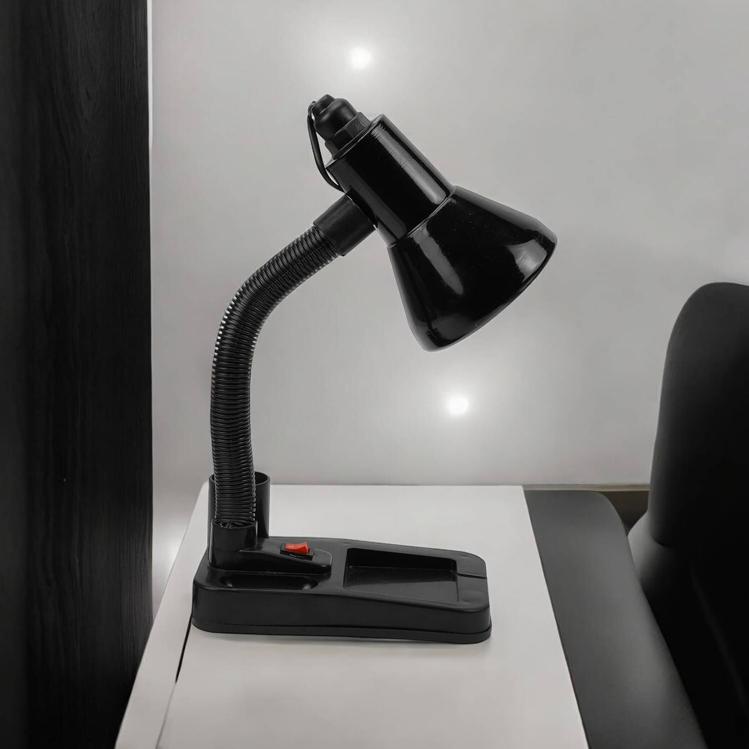     			SPARKWORLD Black Study Table Lamp ( Pack of 1 )