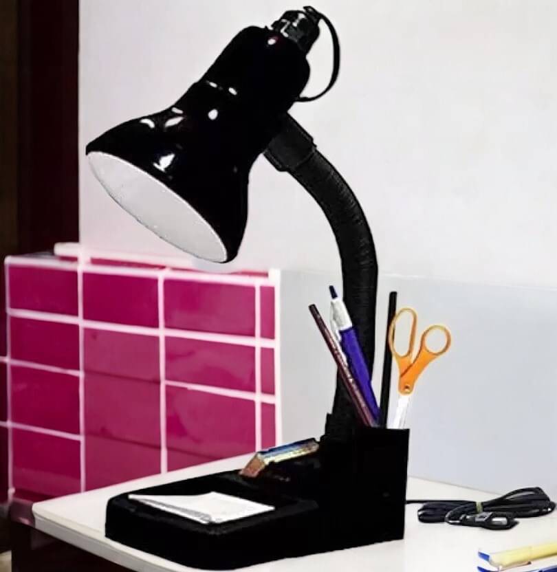     			SPARKWORLD Black Study Table Lamp ( Pack of 1 )