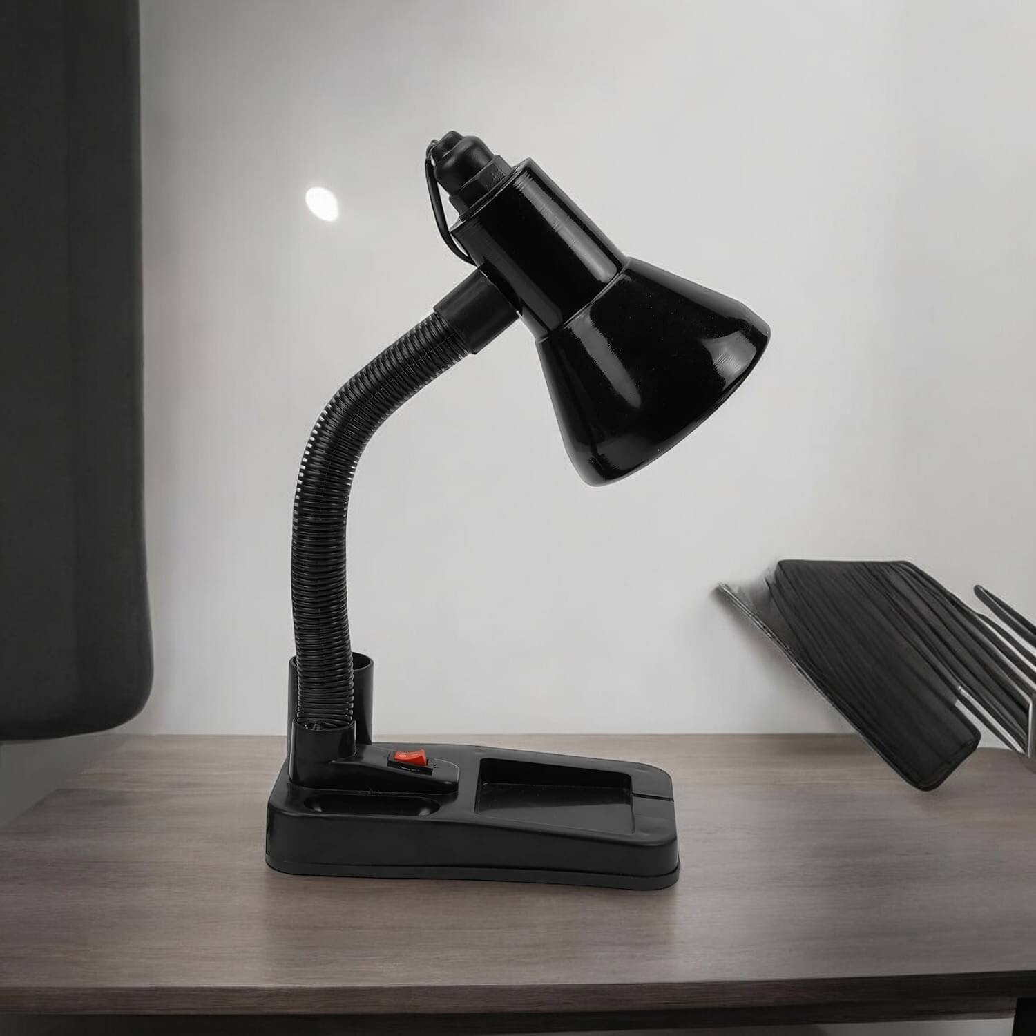     			SPARKWORLD Black Study Table Lamp ( Pack of 1 )