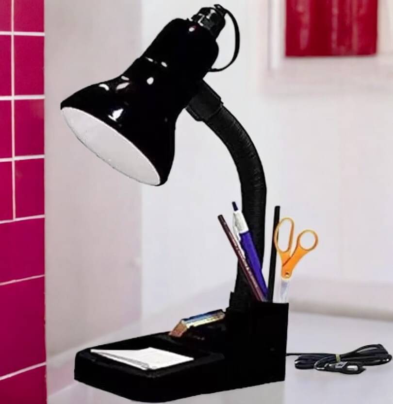     			SPARKWORLD Black Study Table Lamp ( Pack of 1 )
