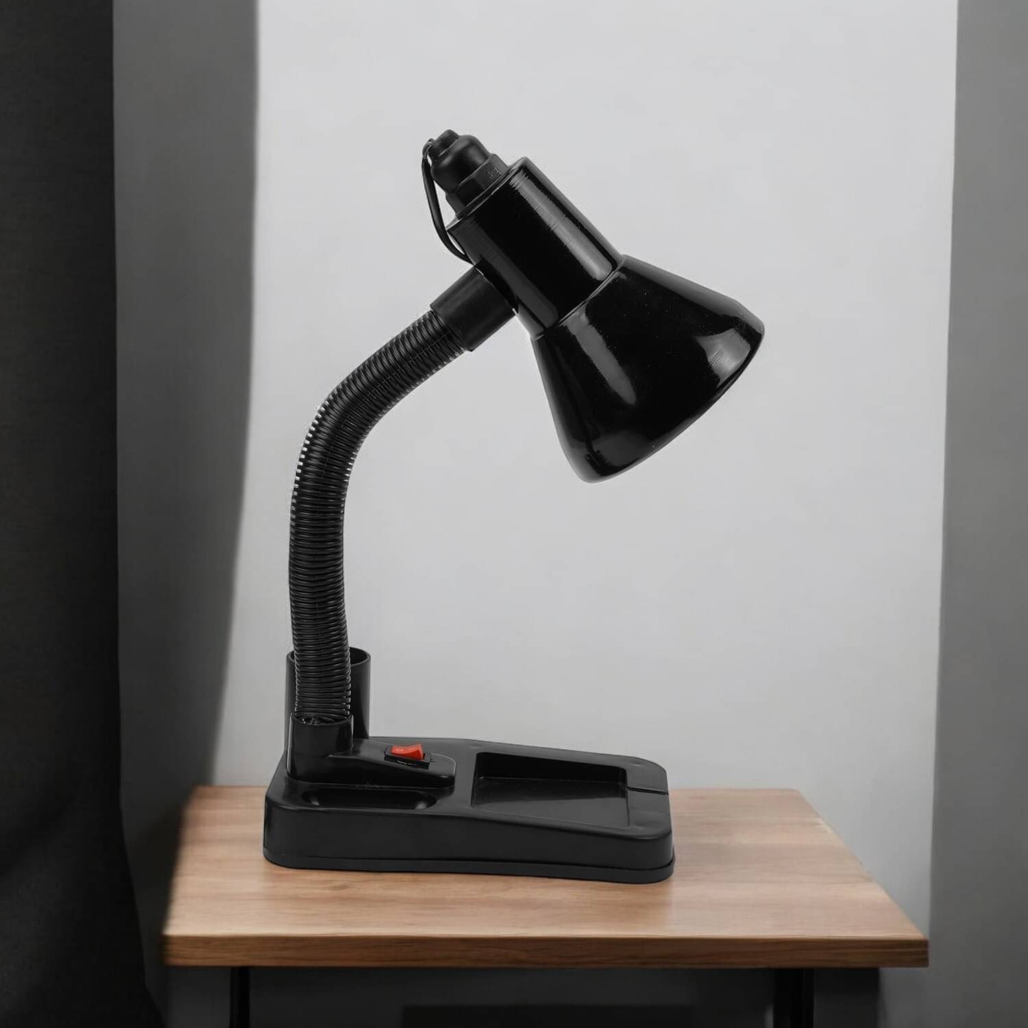     			SPARKWORLD Black Study Table Lamp ( Pack of 1 )