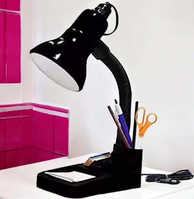     			SPARKWORLD Black Study Table Lamp ( Pack of 1 )