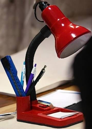     			SPARKWORLD Red Study Table Lamp ( Pack of 1 )