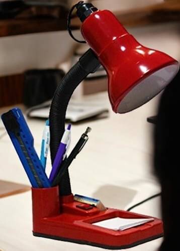     			SPARKWORLD Red Study Table Lamp ( Pack of 1 )