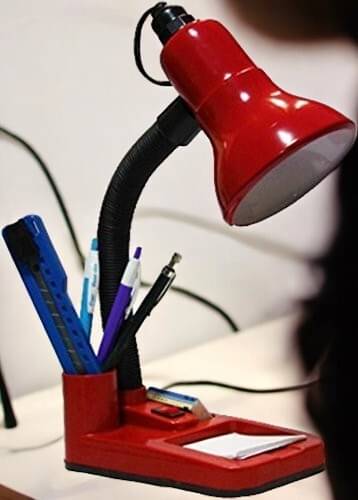     			SPARKWORLD Red Study Table Lamp ( Pack of 1 )