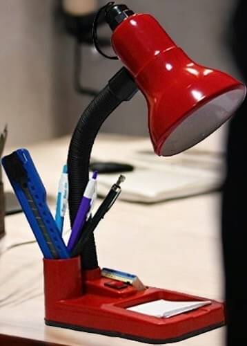     			SPARKWORLD Red Study Table Lamp ( Pack of 1 )