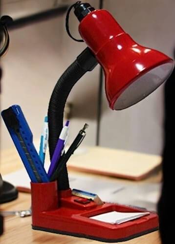     			SPARKWORLD Red Study Table Lamp ( Pack of 1 )