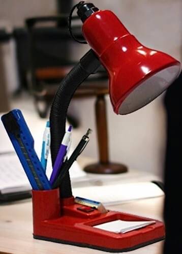     			SPARKWORLD Red Study Table Lamp ( Pack of 1 )