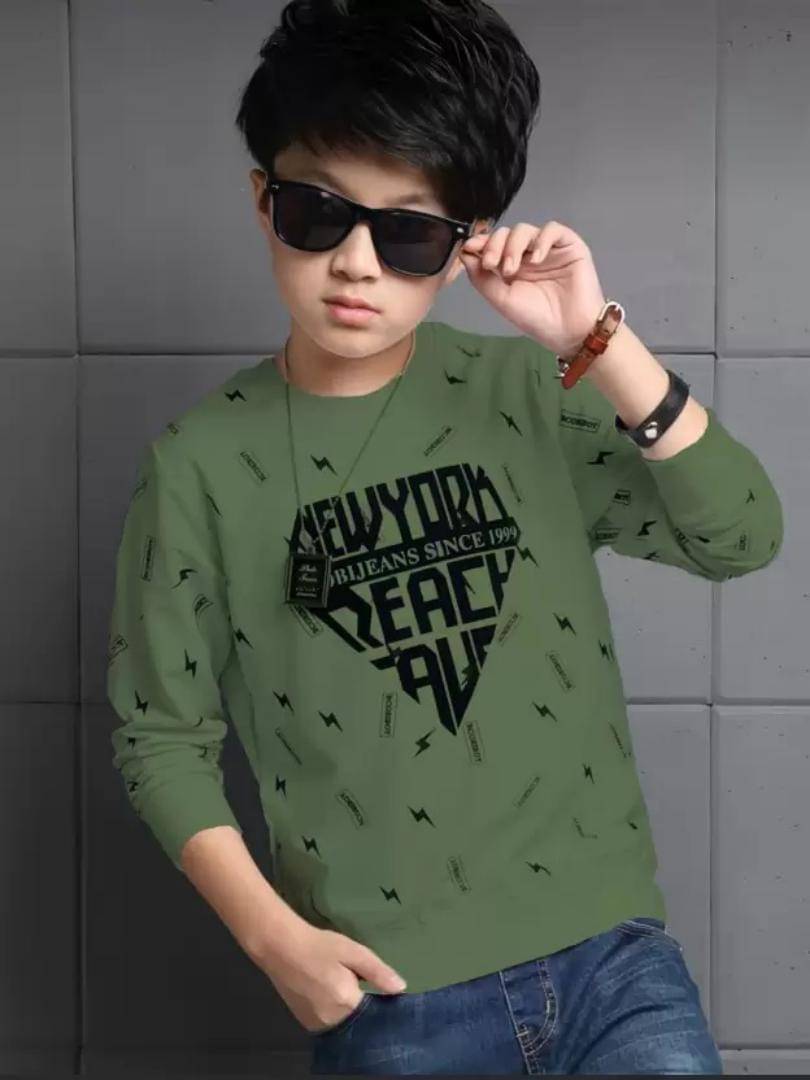     			TICOSS Pack of 3 Boys Cotton Blend T-Shirt ( Olive )