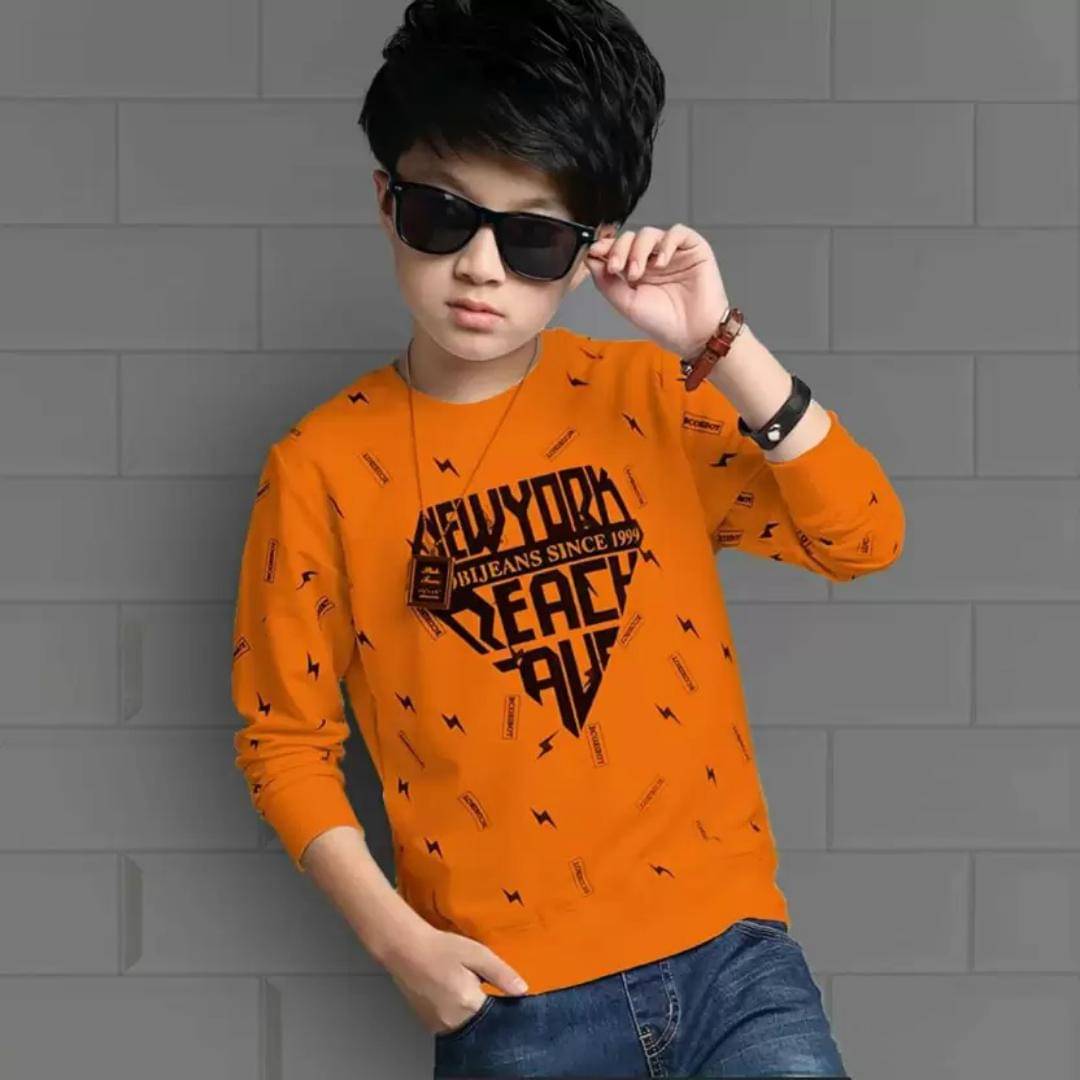     			TICOSS Pack of 1 Boys Cotton Blend T-Shirt ( Orange )