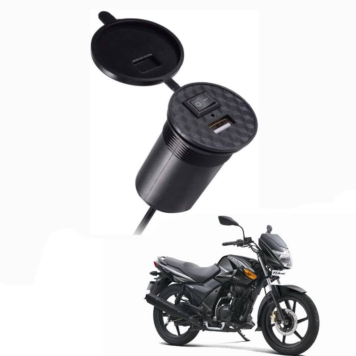 TVS All Bike Model Black USB  Bike Charger