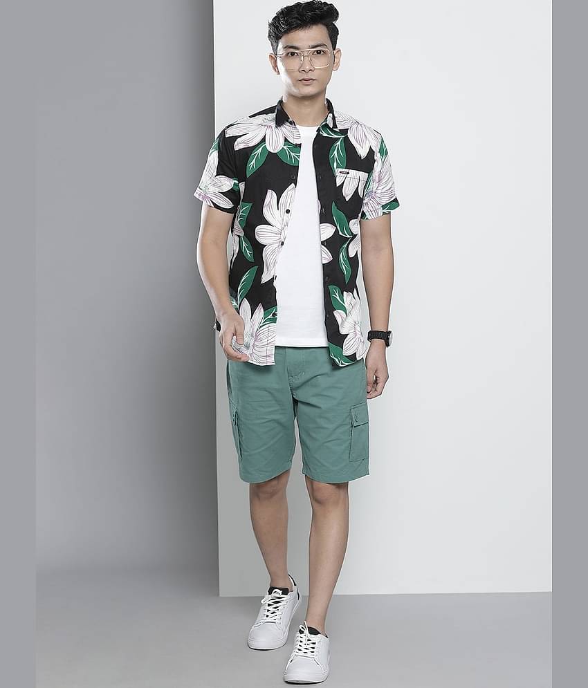 The Indian Garage Co Men Black Floral Regular Opaque Printed Casual Shirt