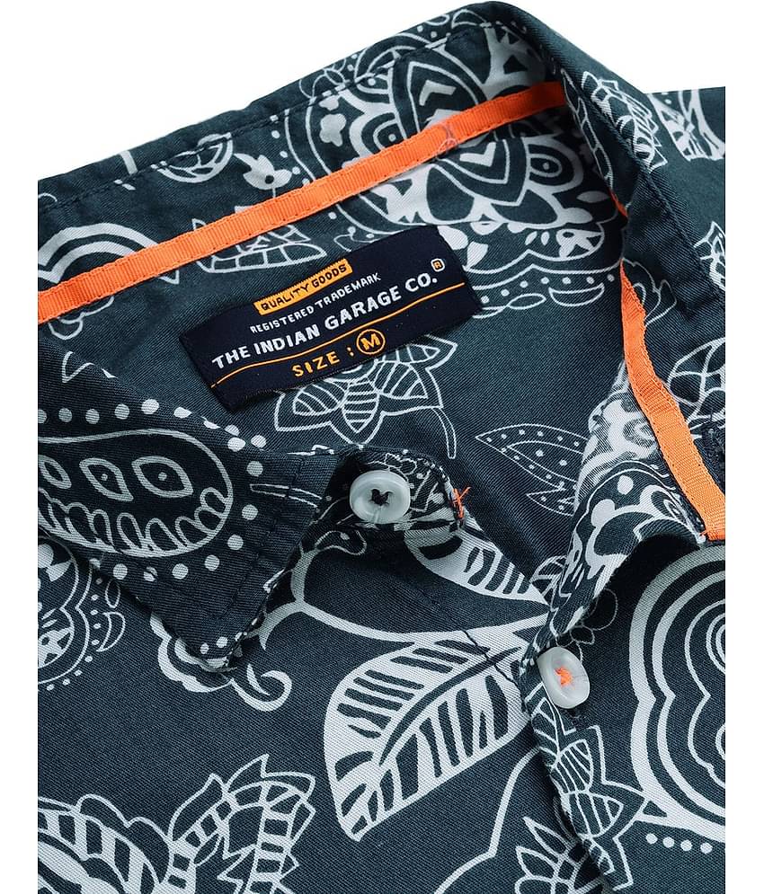 The Indian Garage Co. 100% Cotton Slim Fit Printed Half Sleeves Men's Casual Shirt - Navy Blue ( Pack of 1 )
