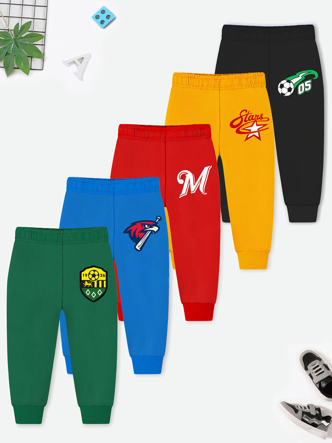 Trampoline Pack of 5 Baby Boys Cotton Blend Trackpant ( Green ) Trampoline Pack of 5 Baby Boys Cotton Blend Trackpant ( Green )