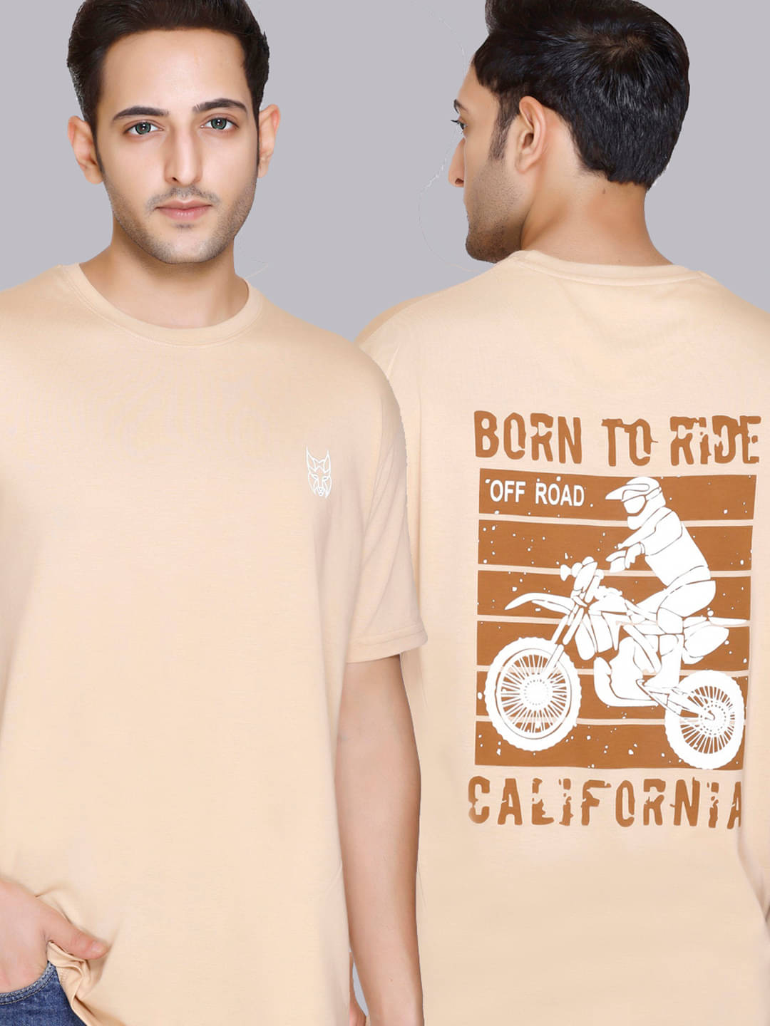 stelvin Pack of 1 Cotton Blend Regular Fit Men's T-Shirt ( Beige ) stelvin Pack of 1 Cotton Blend Regular Fit Men's T-Shirt ( Beige )