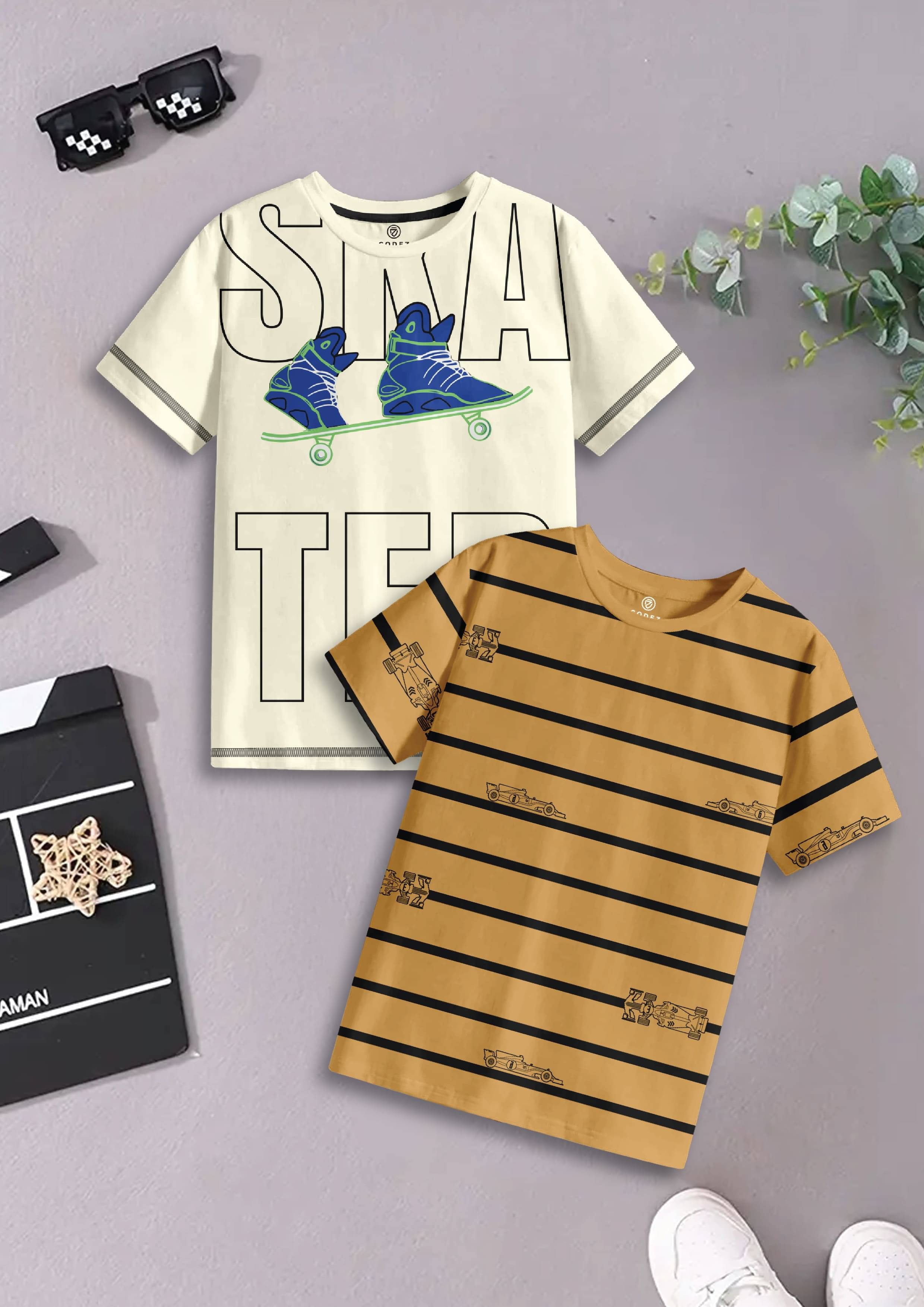     			CODEZ Pack of 2 Boys Cotton Polo T-Shirt ( Multicolor 7 )