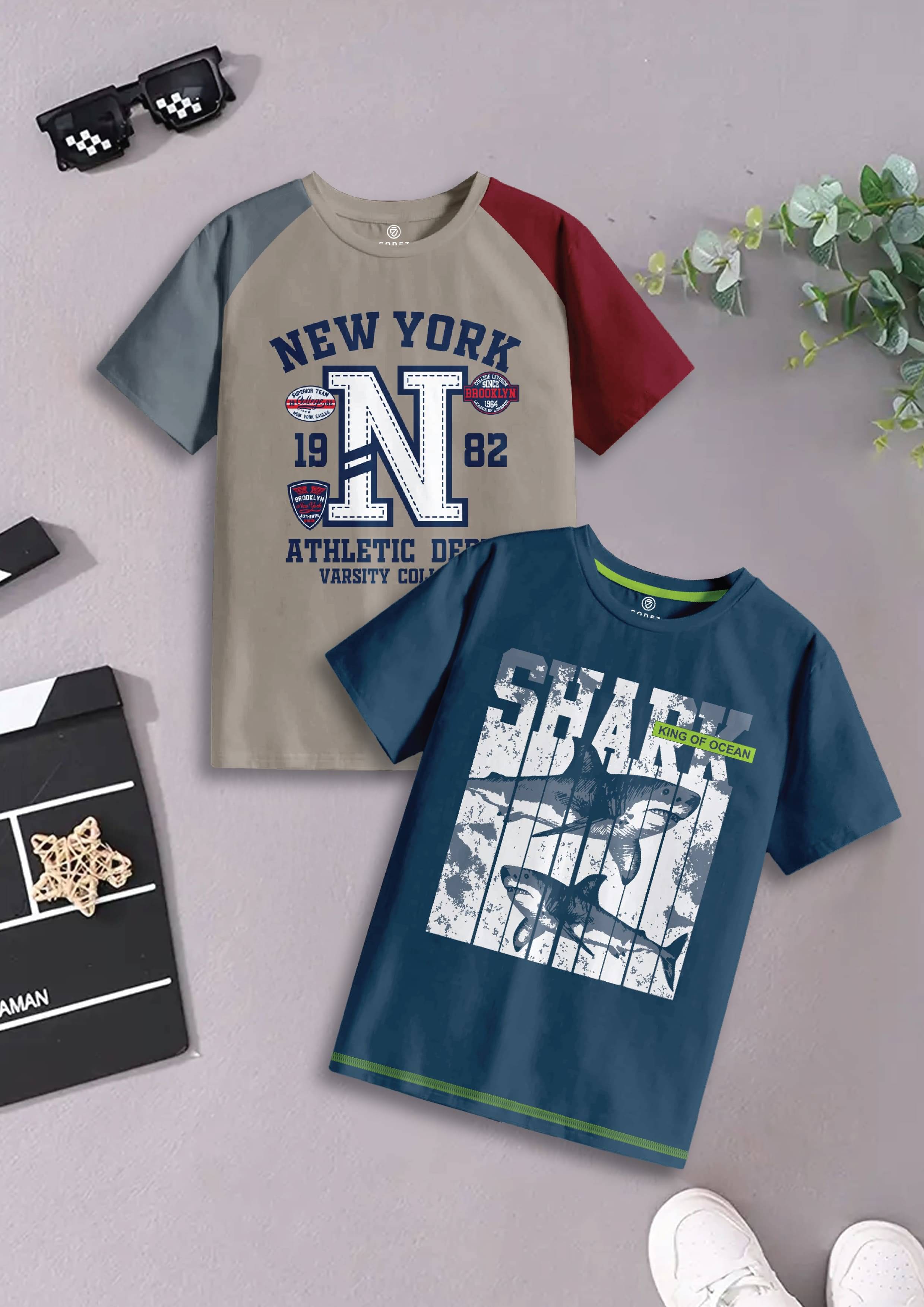     			CODEZ Pack of 2 Boys Cotton T-Shirt ( Multicolor 6 )