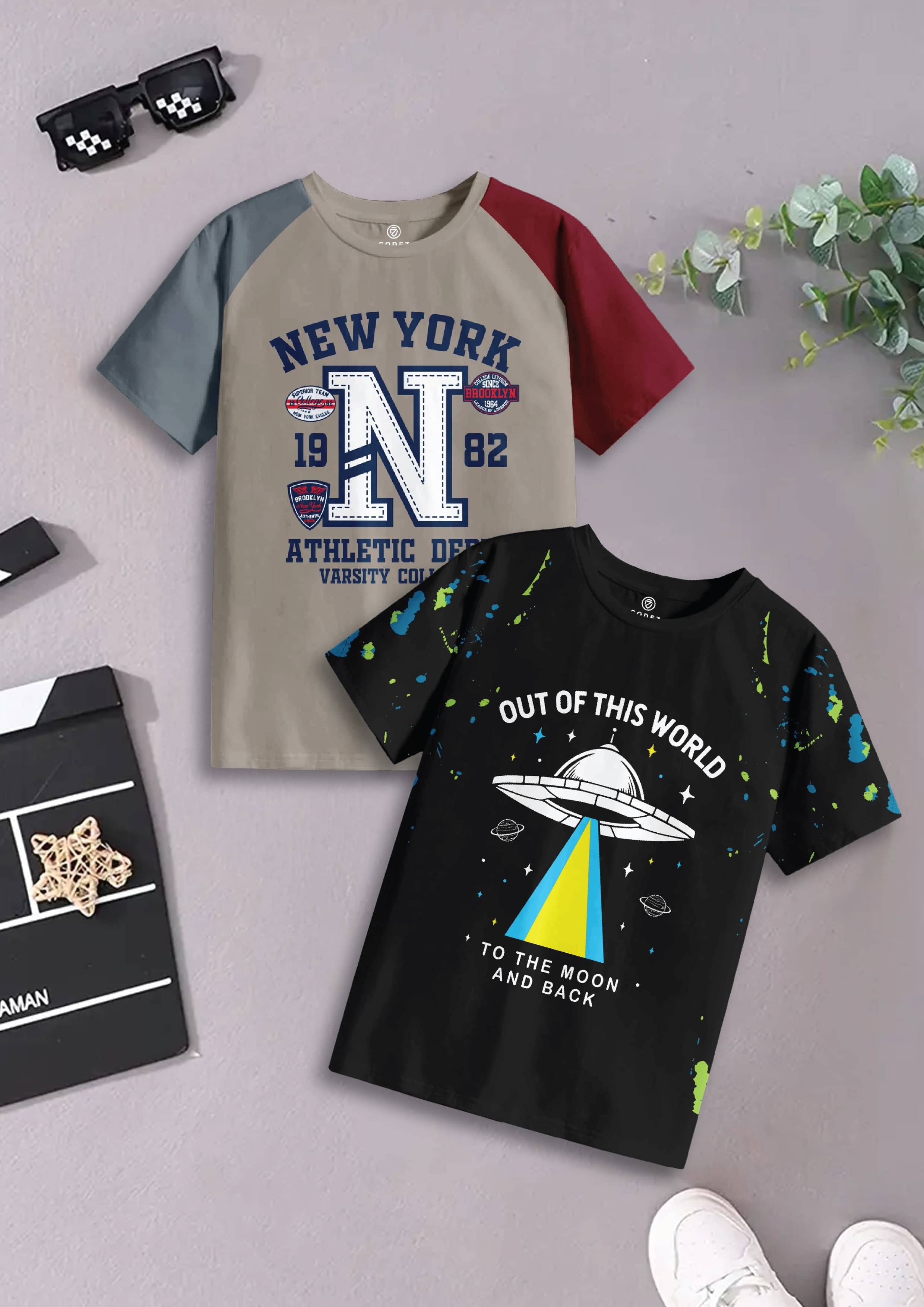     			CODEZ Pack of 2 Boys Cotton T-Shirt ( Multicolor 5 )