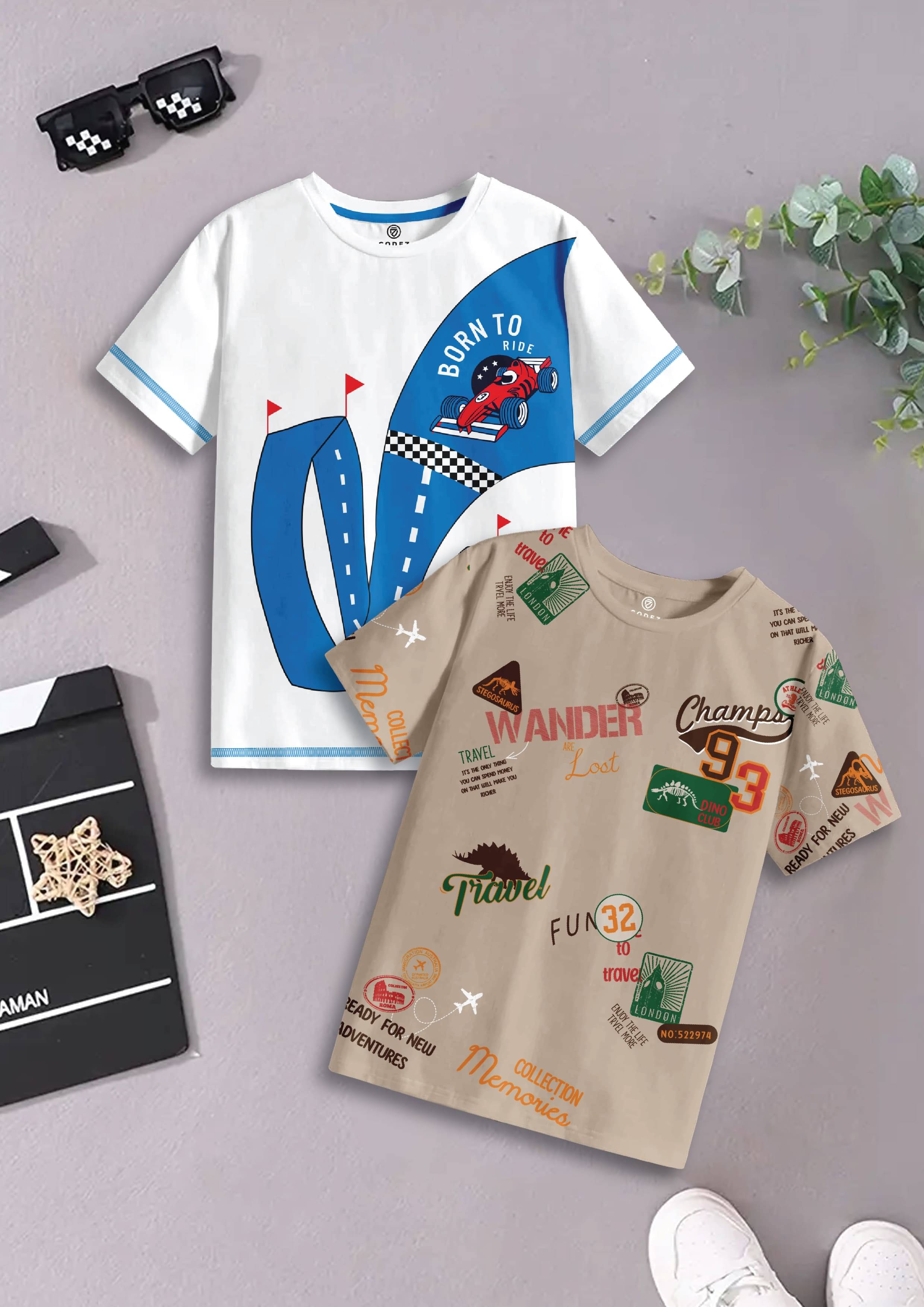     			CODEZ Pack of 1 Boys Cotton T-Shirt ( Multicolor 10 )