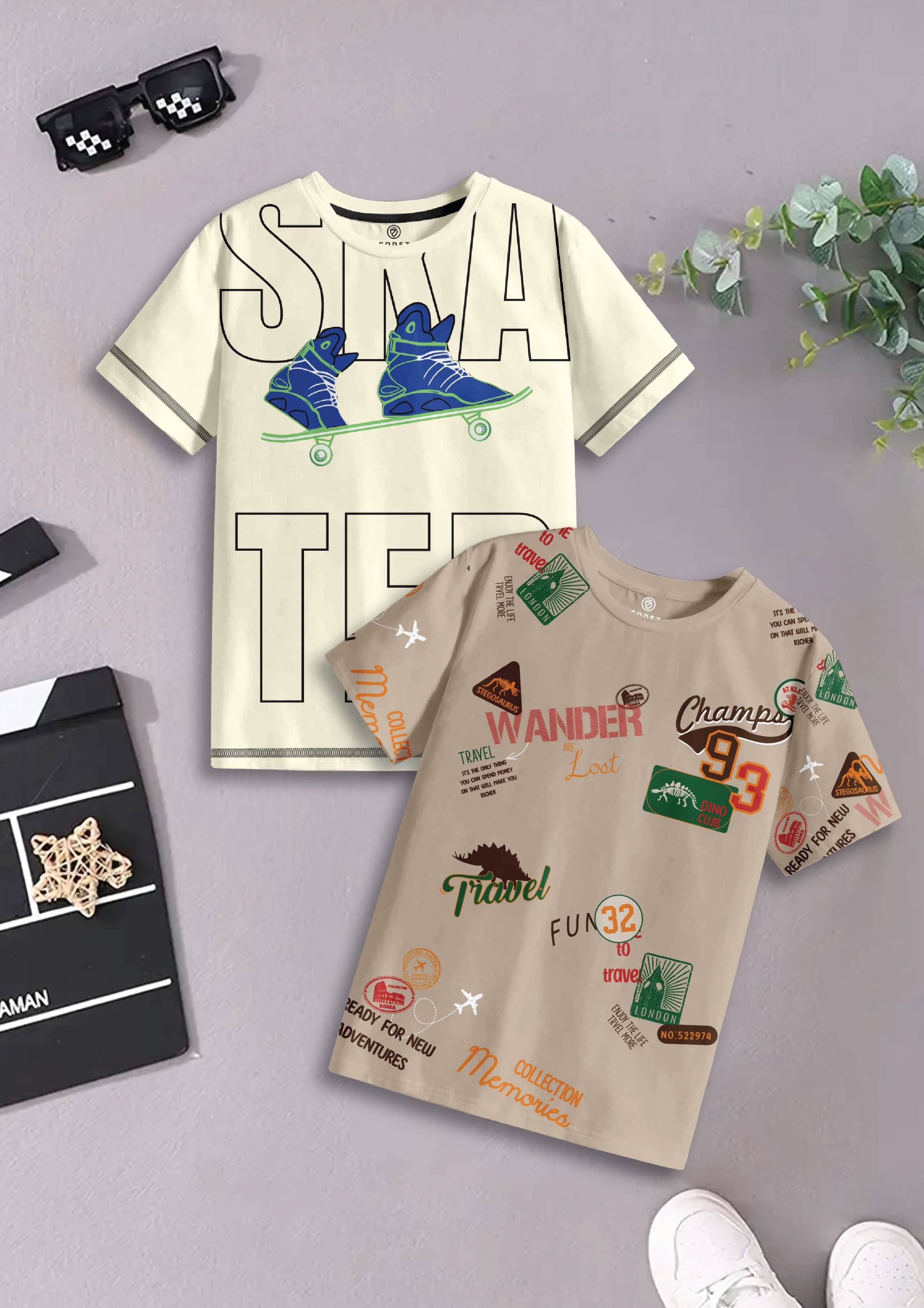     			CODEZ Pack of 2 Boys Cotton T-Shirt ( Multicolor 6 )