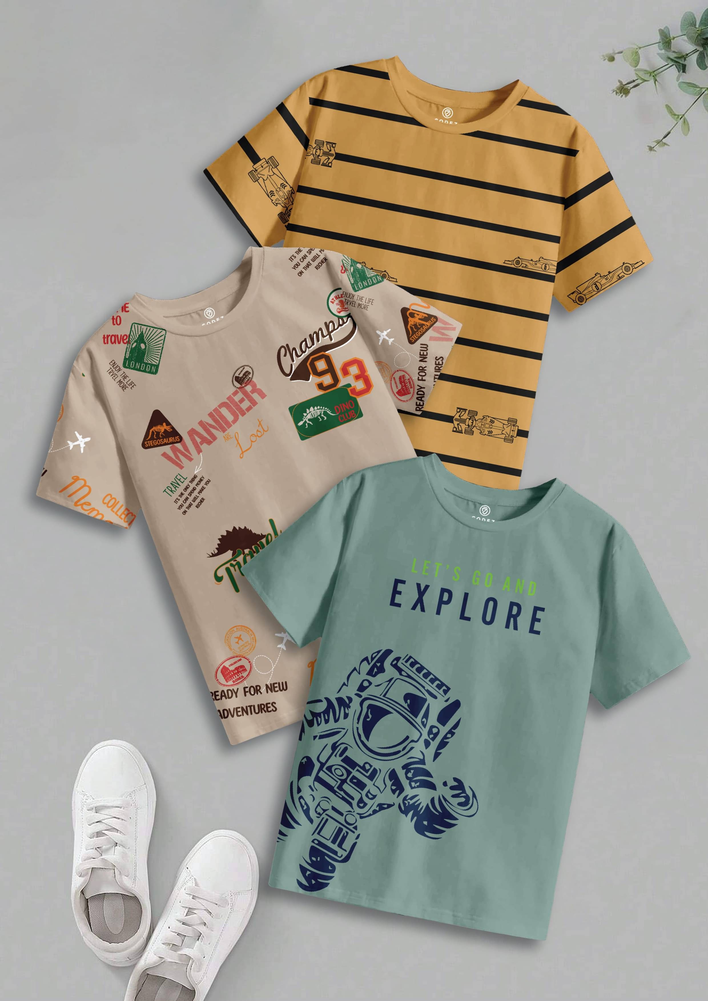     			CODEZ Pack of 4 Boys Cotton T-Shirt ( Multicolor 11 )